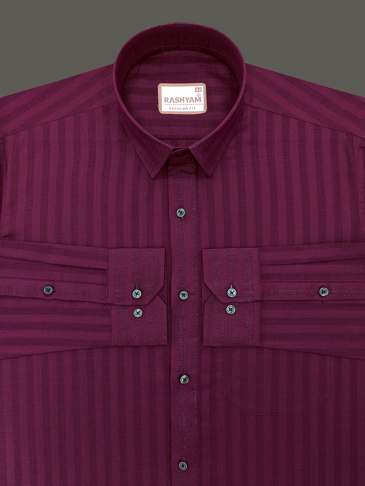 Maroon Line Luxurious Linen Cotton Shirt