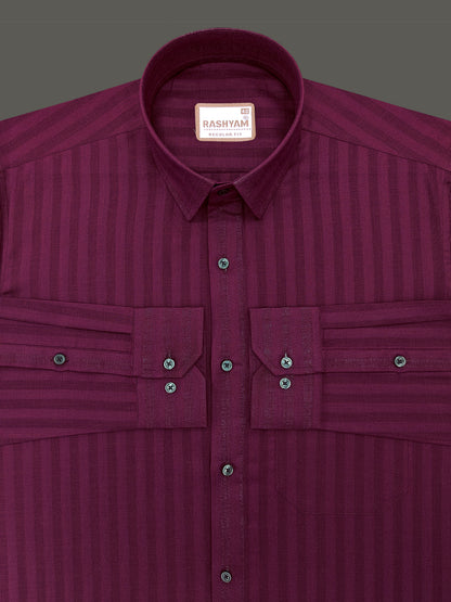 Maroon Line Luxurious Linen Cotton Shirt