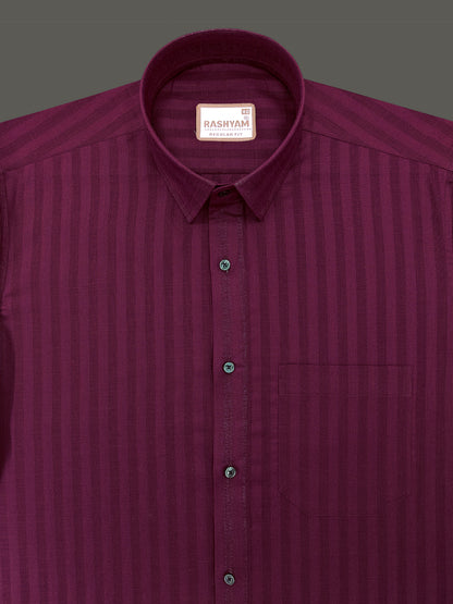 Maroon Line Luxurious Linen Cotton Shirt