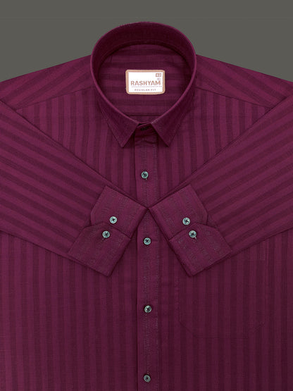 Maroon Line Luxurious Linen Cotton Shirt