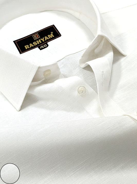 Bright White Luxurious Italian Linen Shirt