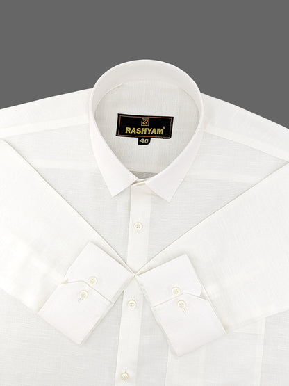 Bright White Luxurious Italian Linen Shirt