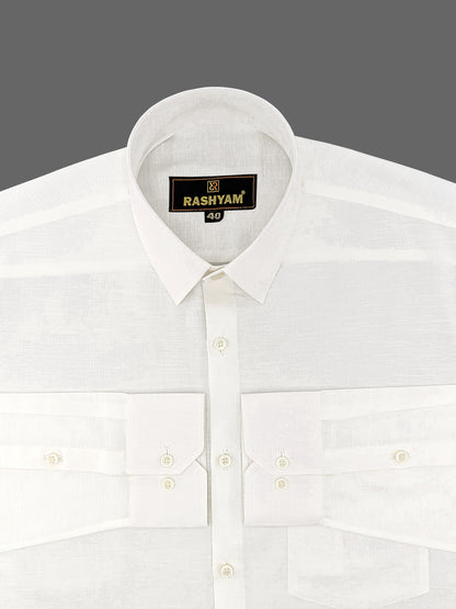 Bright White Luxurious Italian Linen Shirt