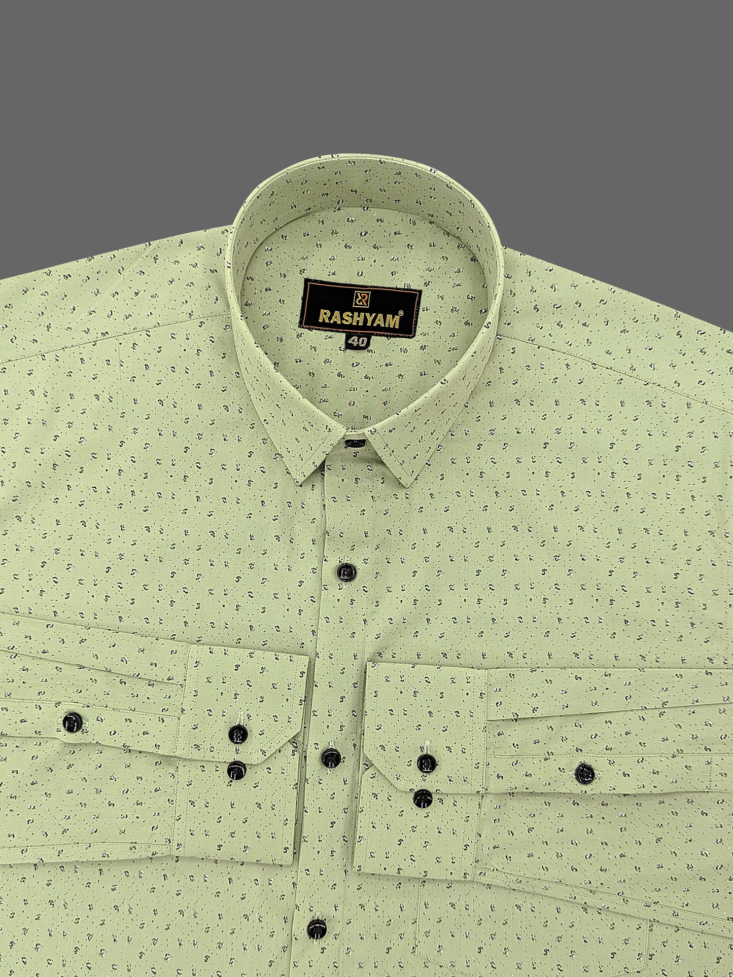 Civita Green Printed Luxury Cotton Shirt For men