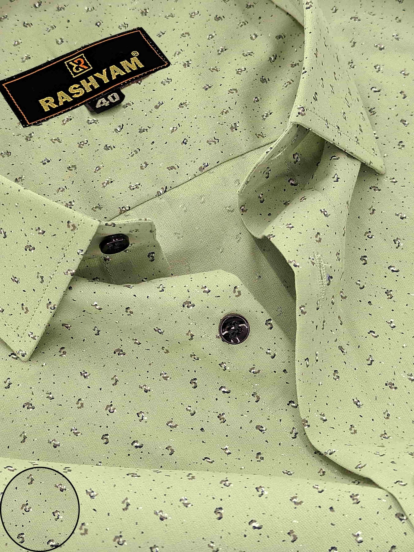 Civita Green Printed Luxury Cotton Shirt For men