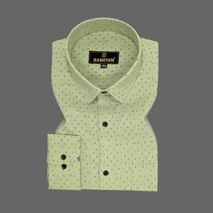 Civita Green Printed Luxury Cotton Shirt For men