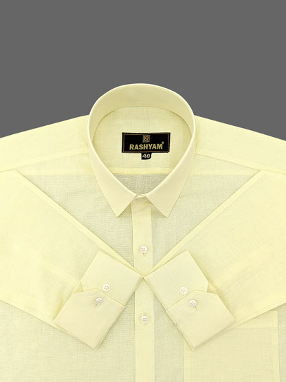 Lemon Yellow Luxurious Italian Linen Shirt