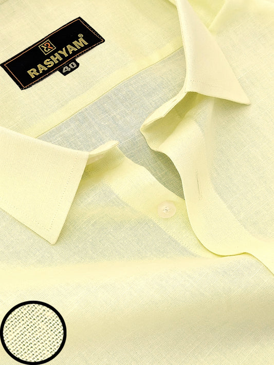 Lemon Yellow Luxurious Italian Linen Shirt