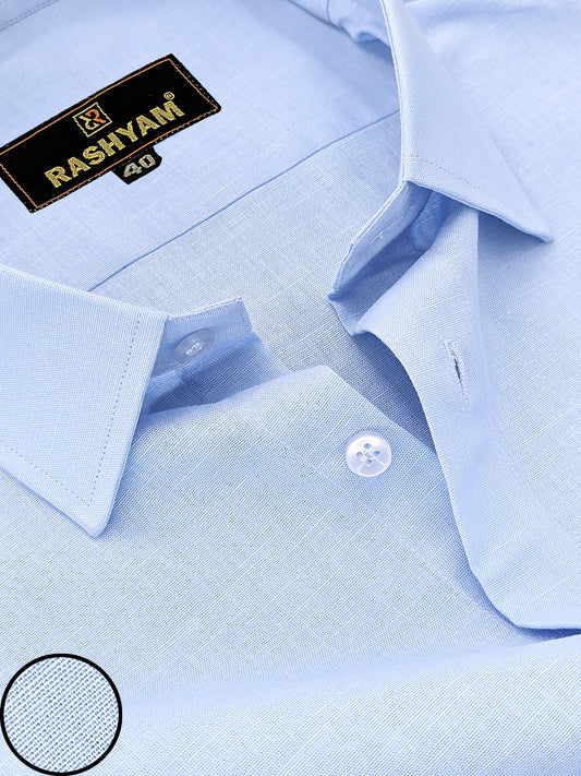 Italian Premium Linen Light Blue Formal shirt for men