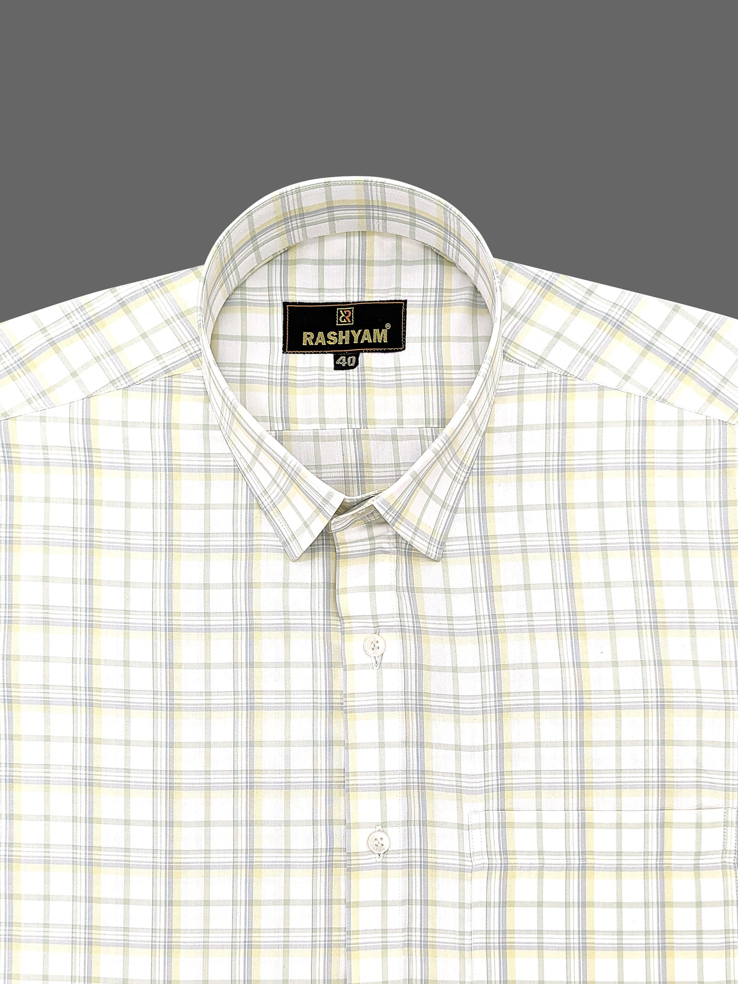 Antonello Green and Yellow Multi Checks Premium Cotton Formal Shirt for men