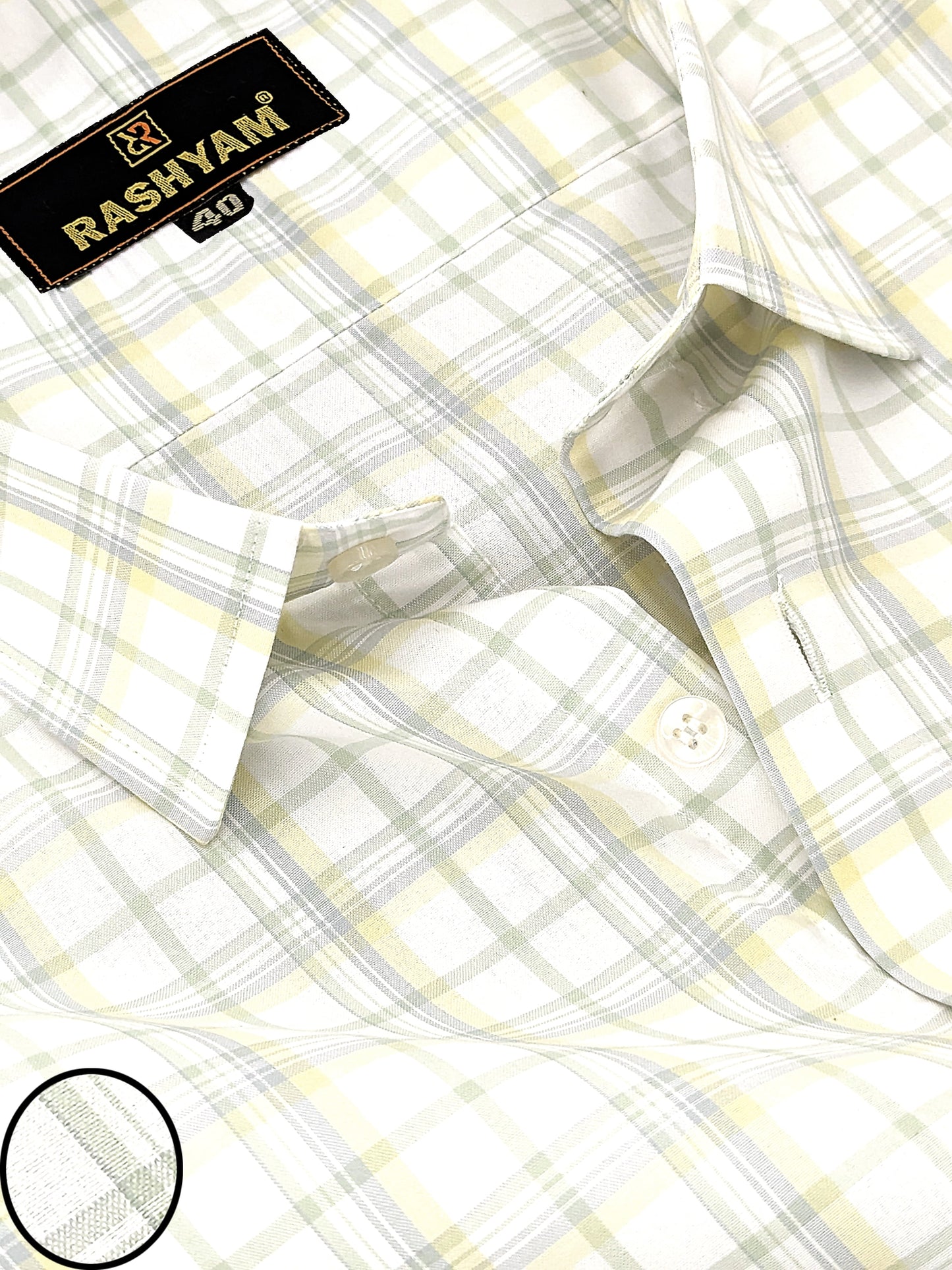 Antonello Green and Yellow Multi Checks Premium Cotton Formal Shirt for men