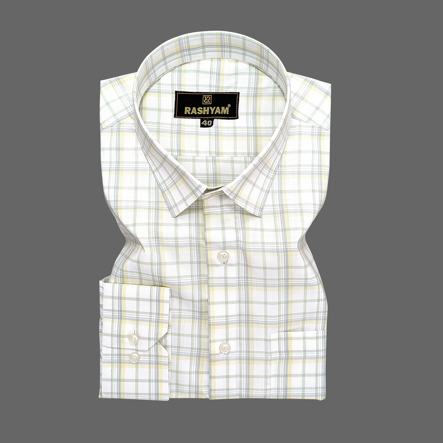 Antonello Green and Yellow Multi Checks Premium Cotton Formal Shirt for men