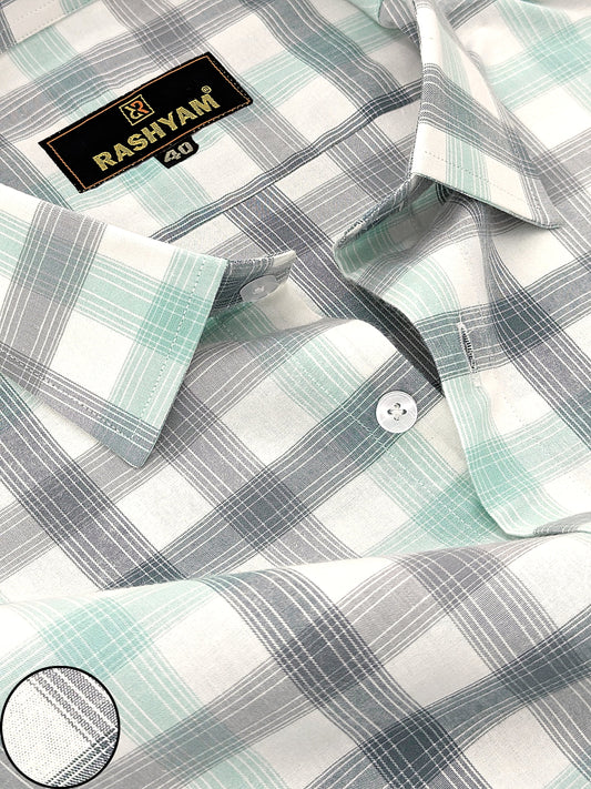 Otranto Black And Green Checks Premium Cotton Formal Shirt