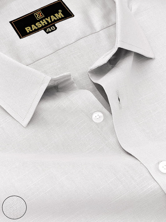 Light Grey Luxurious Italian Linen Shirt for men