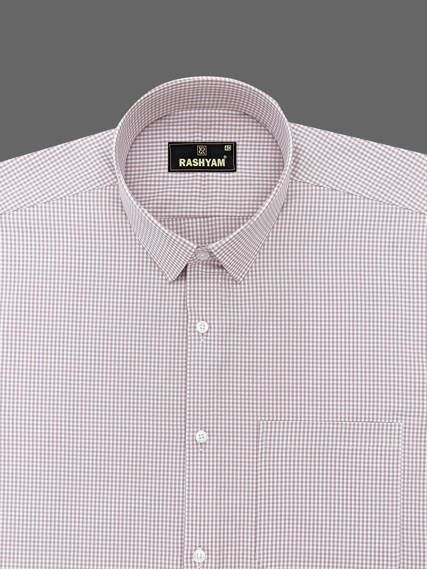 Vernazza Pastel purple Gingham Checked Formal Cotton Shirt for men