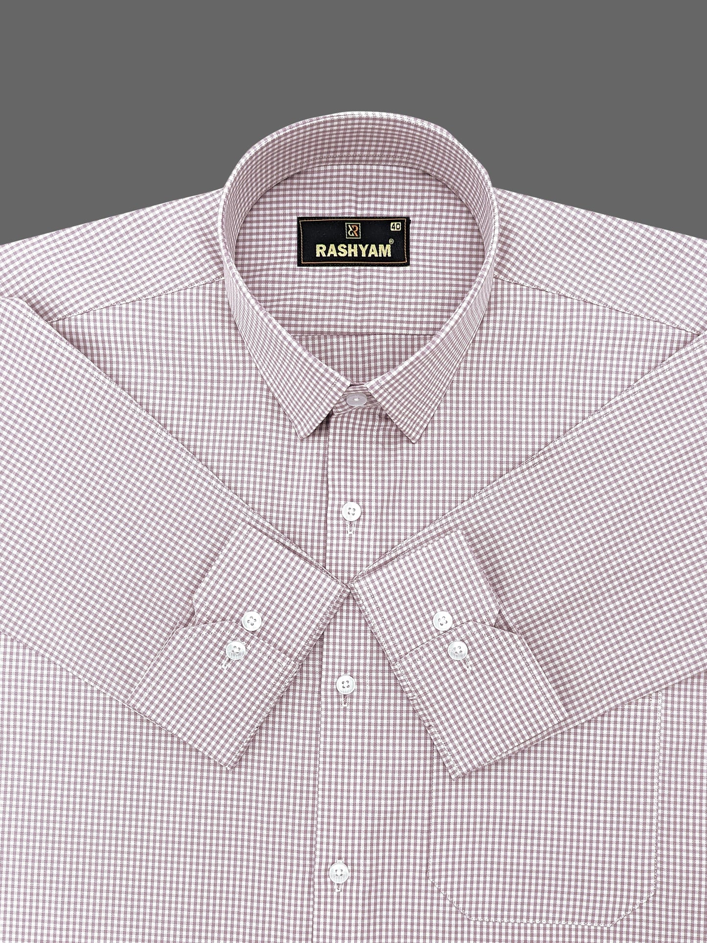 Vernazza Pastel purple Gingham Checked Formal Cotton Shirt for men