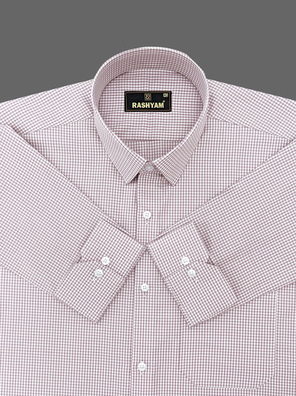 Vernazza Pastel purple Gingham Checked Formal Cotton Shirt for men