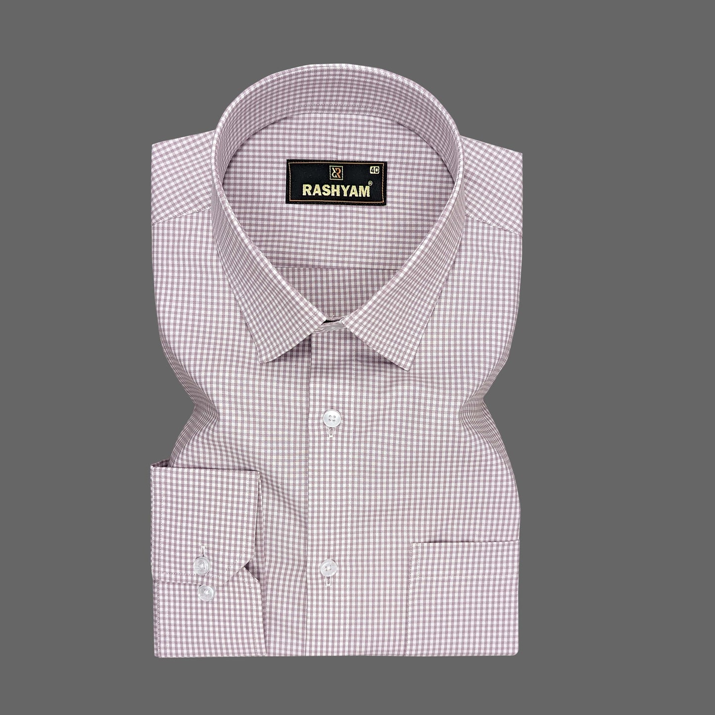 Vernazza Pastel purple Gingham Checked Formal Cotton Shirt for men