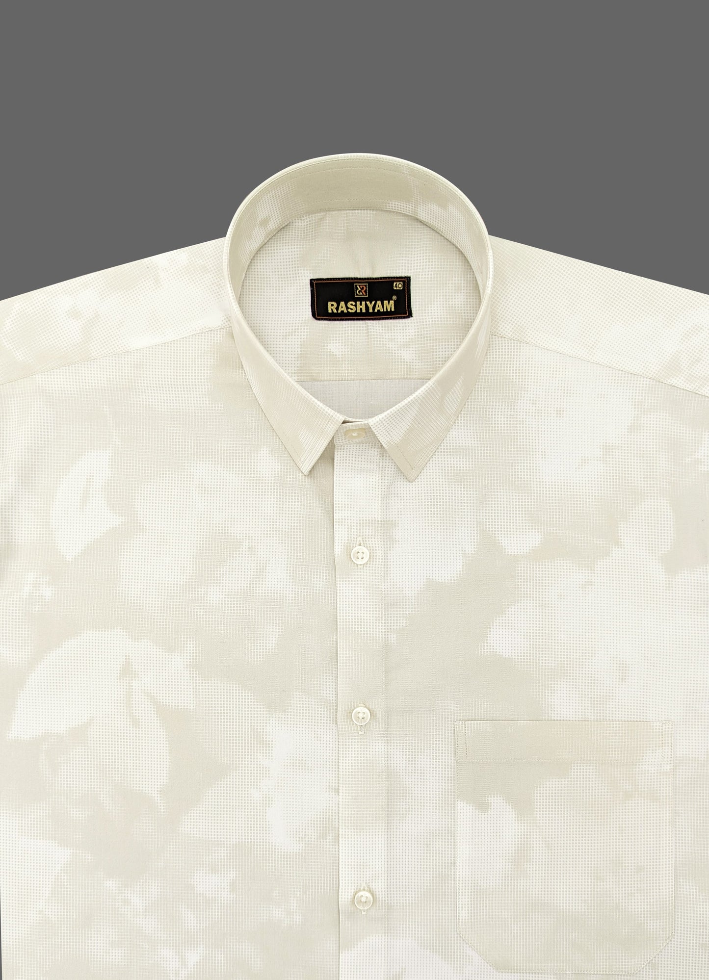 Bruciato Vanilla White Luxurious Soft Pure Cotton Printed Shirt For Men