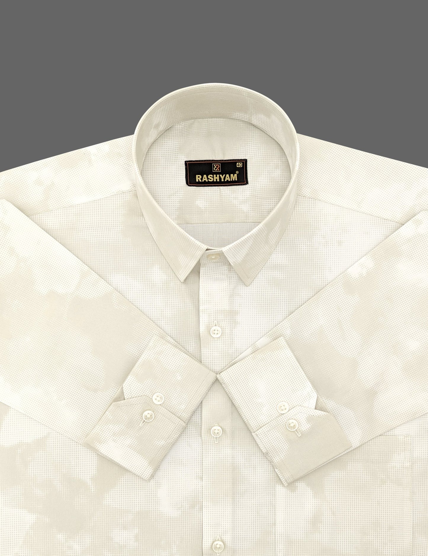 Bruciato Vanilla White Luxurious Soft Pure Cotton Printed Shirt For Men