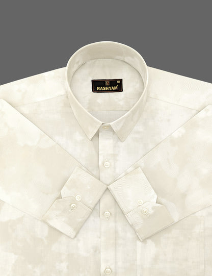 Bruciato Vanilla White Luxurious Soft Pure Cotton Printed Shirt For Men