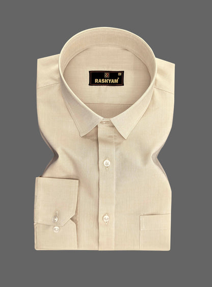 Atrani Brown Solid Premium Giza Cotton Formal Shirt For Men