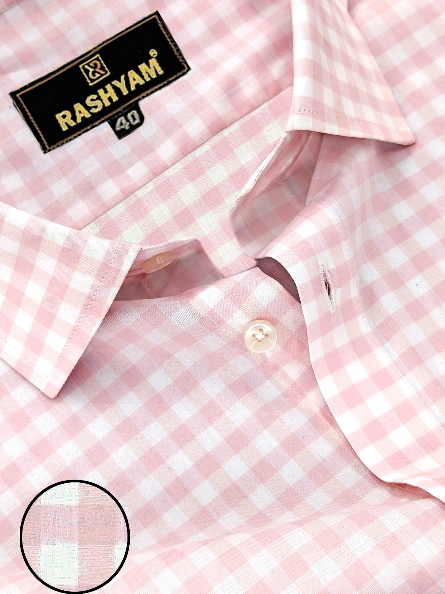 Marchetti Light Pink Checks Luxurious Giza Cotton Formal Shirt For Men