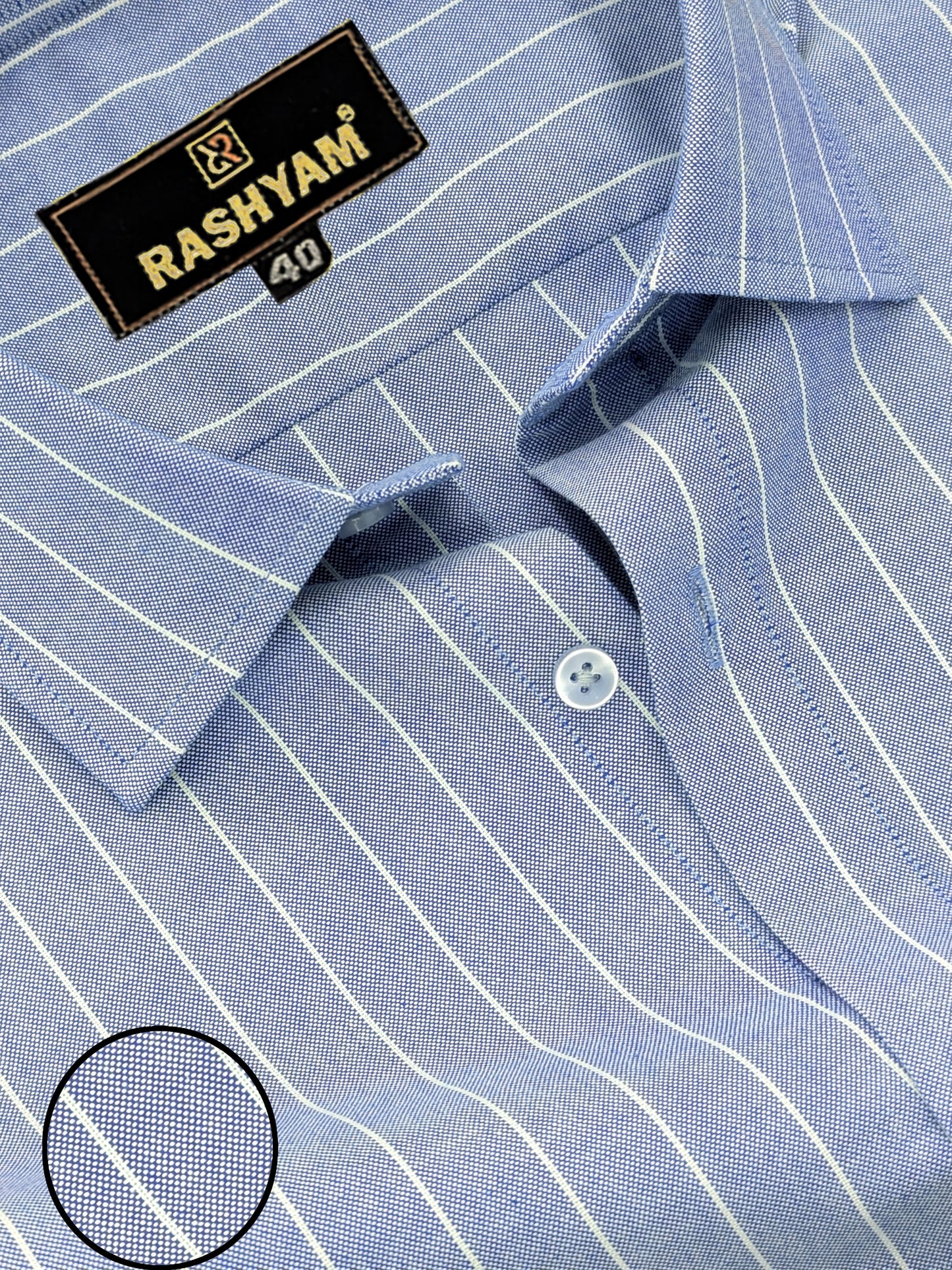 Zodiac White Stripe On Blue Luxury Oxford Cotton Shirt for men