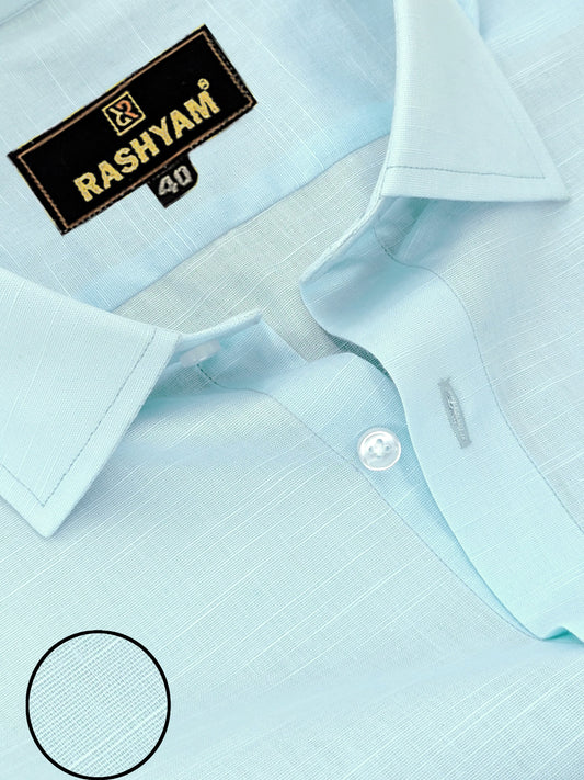 Cyan Blue Luxurious Italian Linen Shirt