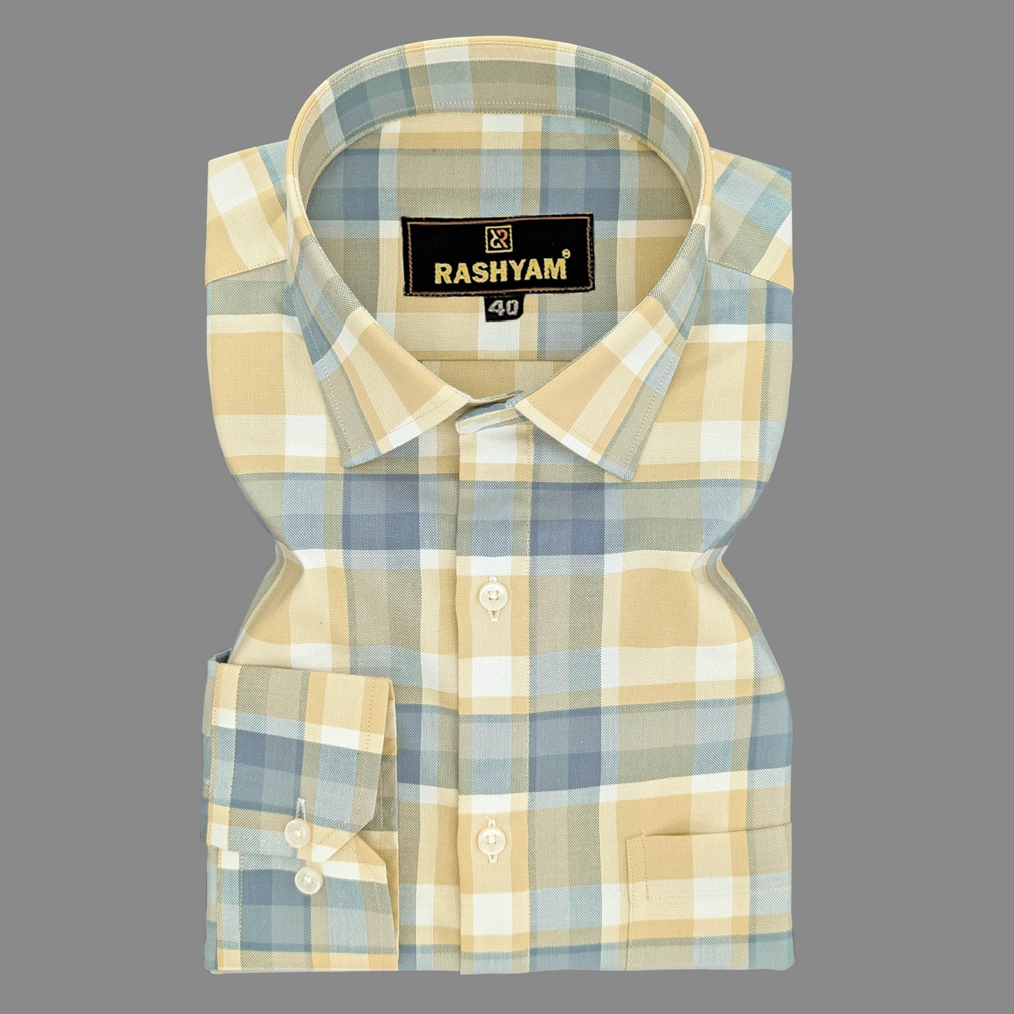 Sevilla Brown With Blue Checks Premium Oxford Cotton Shirt For Men