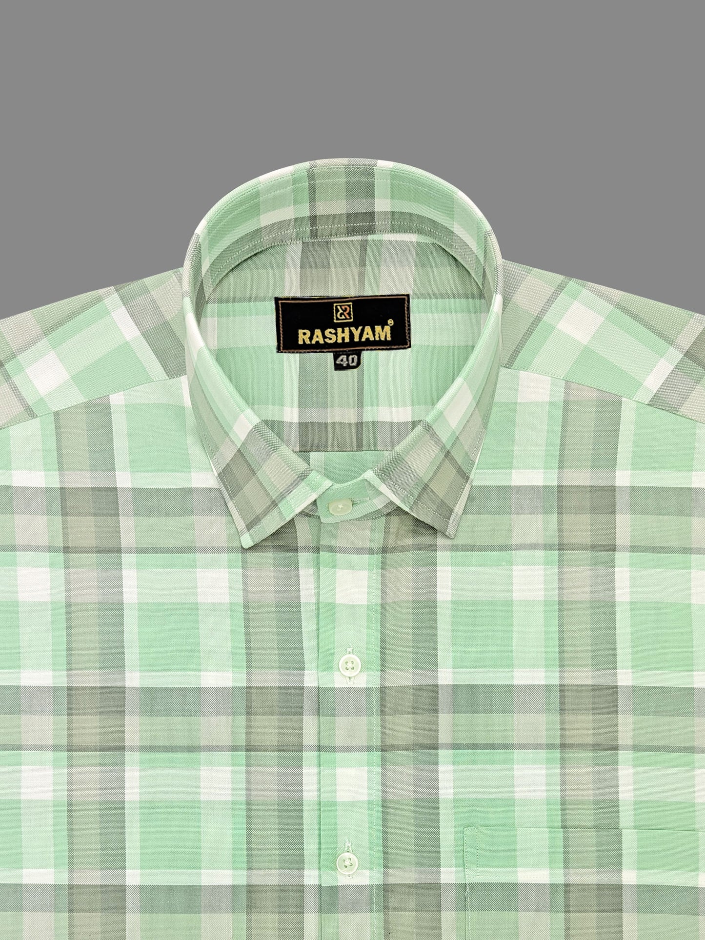 Sevilla Shadow Green with Grey Checks Premium Oxford Cotton Shirt For Men