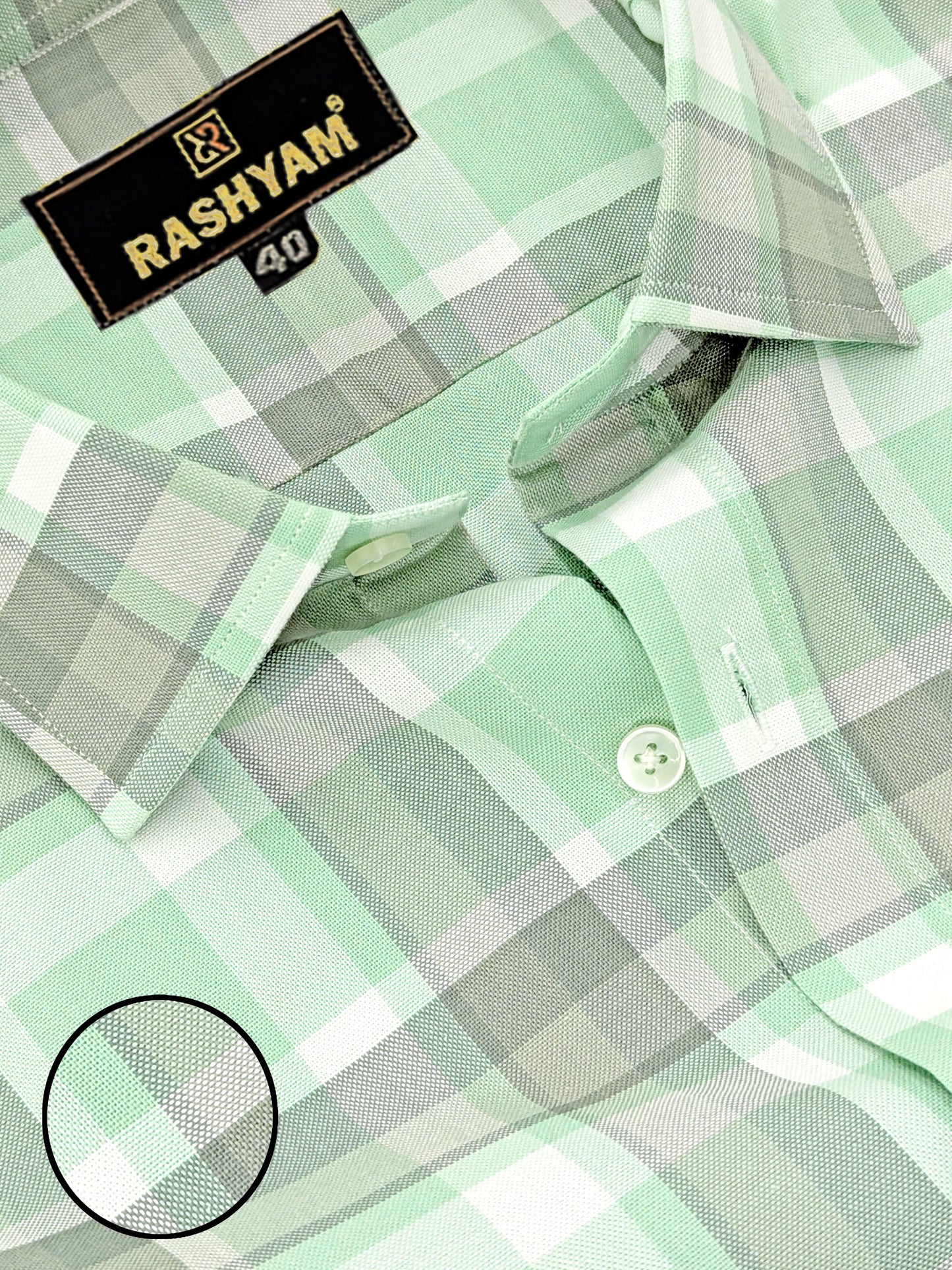 Sevilla Shadow Green with Grey Checks Premium Oxford Cotton Shirt For Men