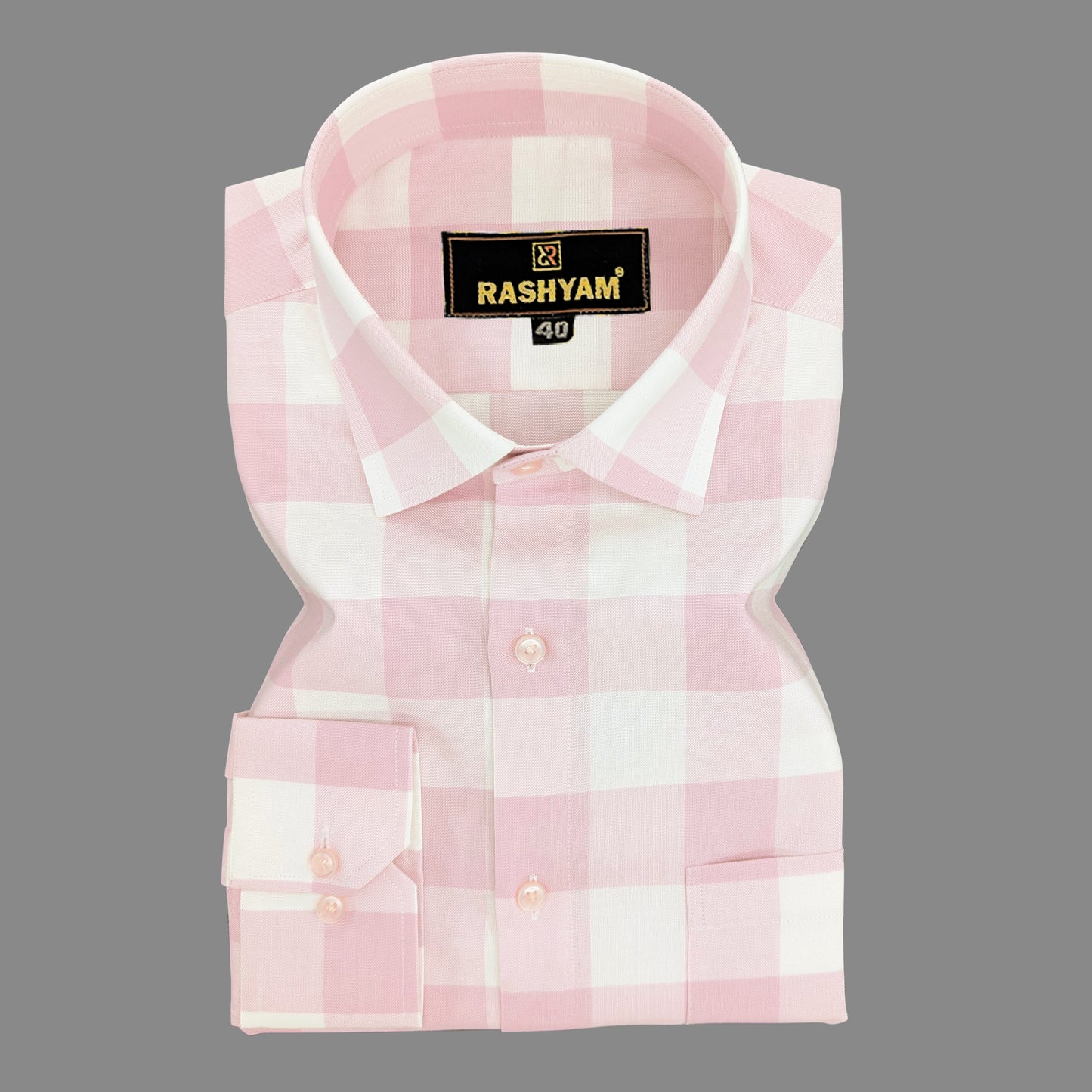 Sevilla Light Pink With White Checks Premium Cotton Shirt For Men