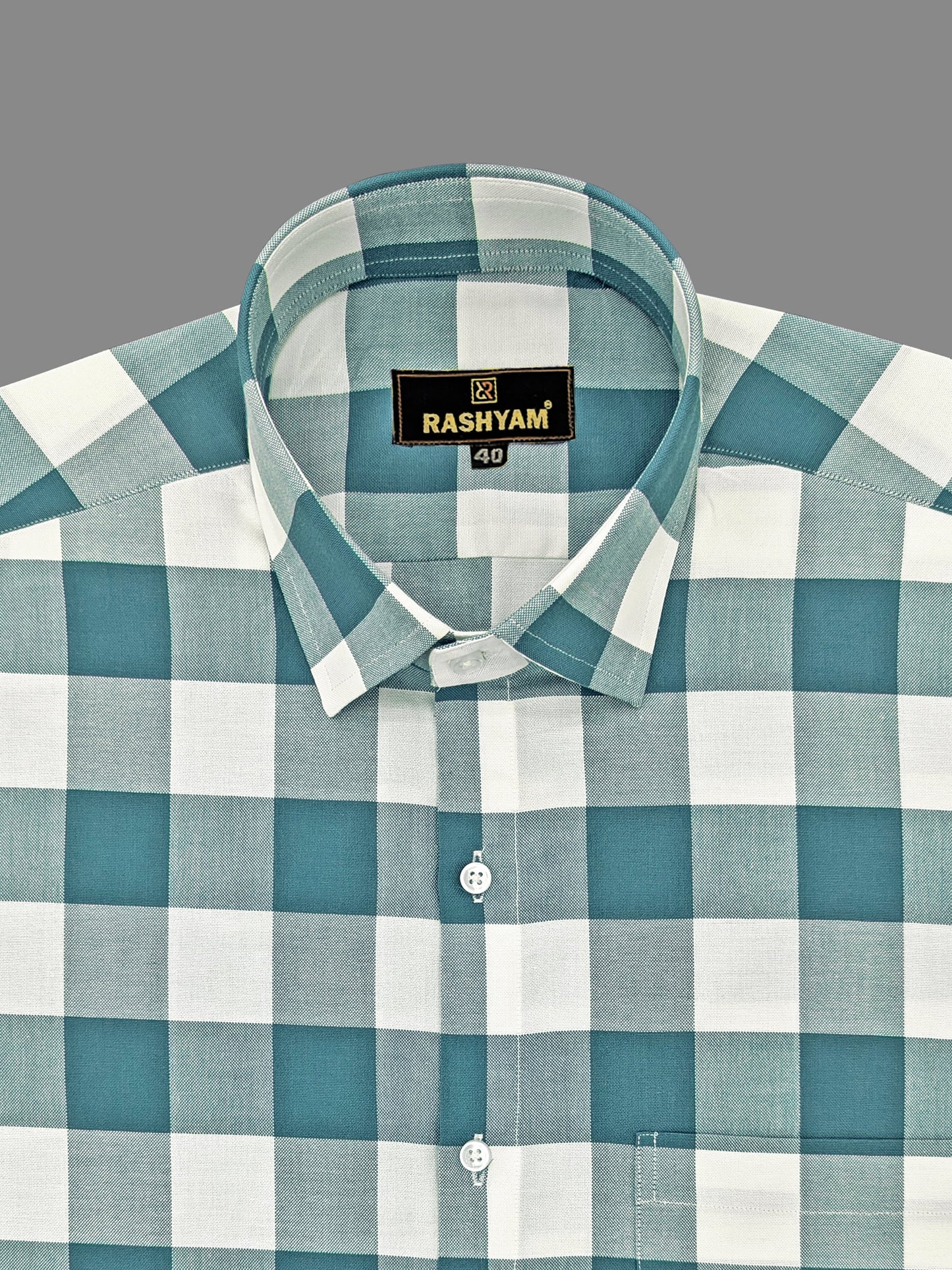 Sevilla Blue With White Checks Premium Oxford Cotton Shirt For Men