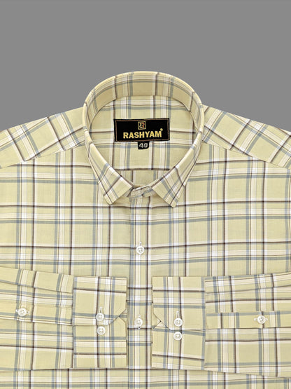 Sevilla Roman Brown Multi Checks Premium Oxford Cotton Shirt For Men