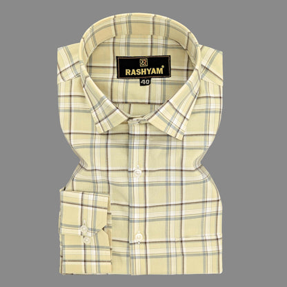 Sevilla Roman Brown Multi Checks Premium Oxford Cotton Shirt For Men