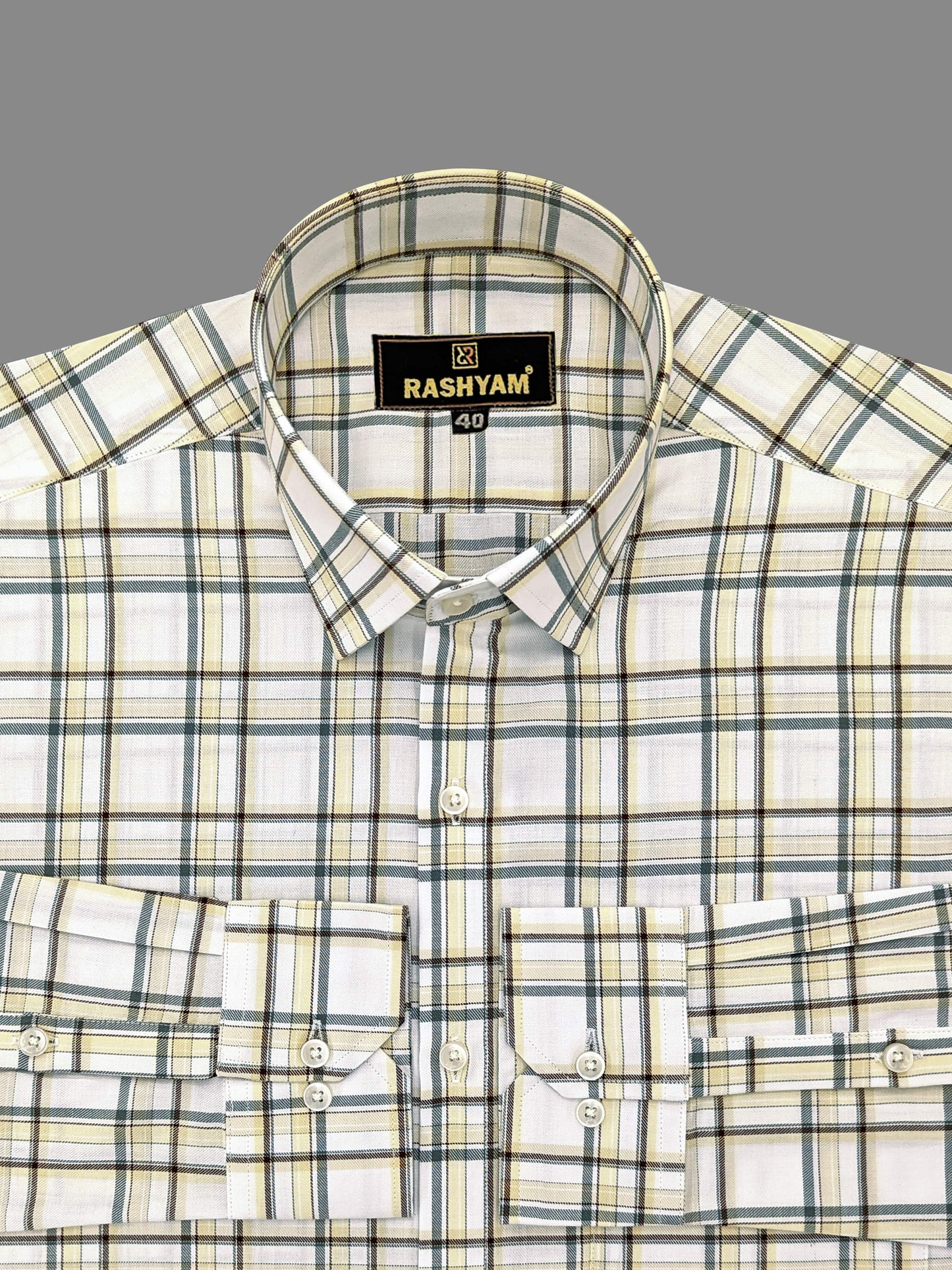 Sevilla White With Green Multi Checks Premium Oxford Cotton Shirt For Men