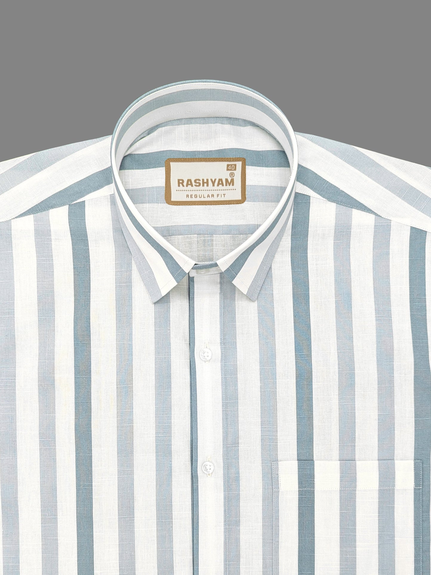 Luxurious Linen Cotton Blue Line Shirt For men