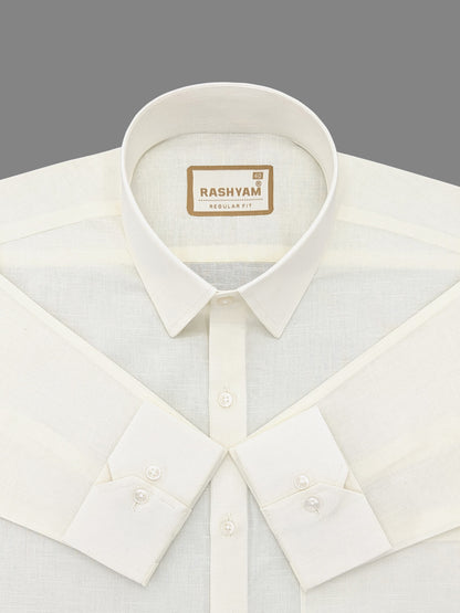 Merino Cream Premium Cotton Linen Shirt For Men