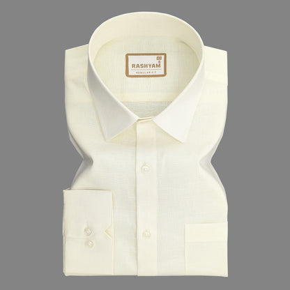 Merino Cream Premium Cotton Linen Shirt For Men