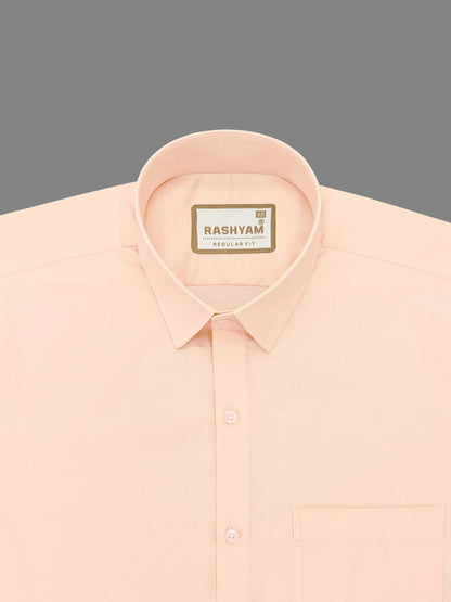 Rashyam Premium Cotton Mandys Orange Plain Formal Shirt for Men