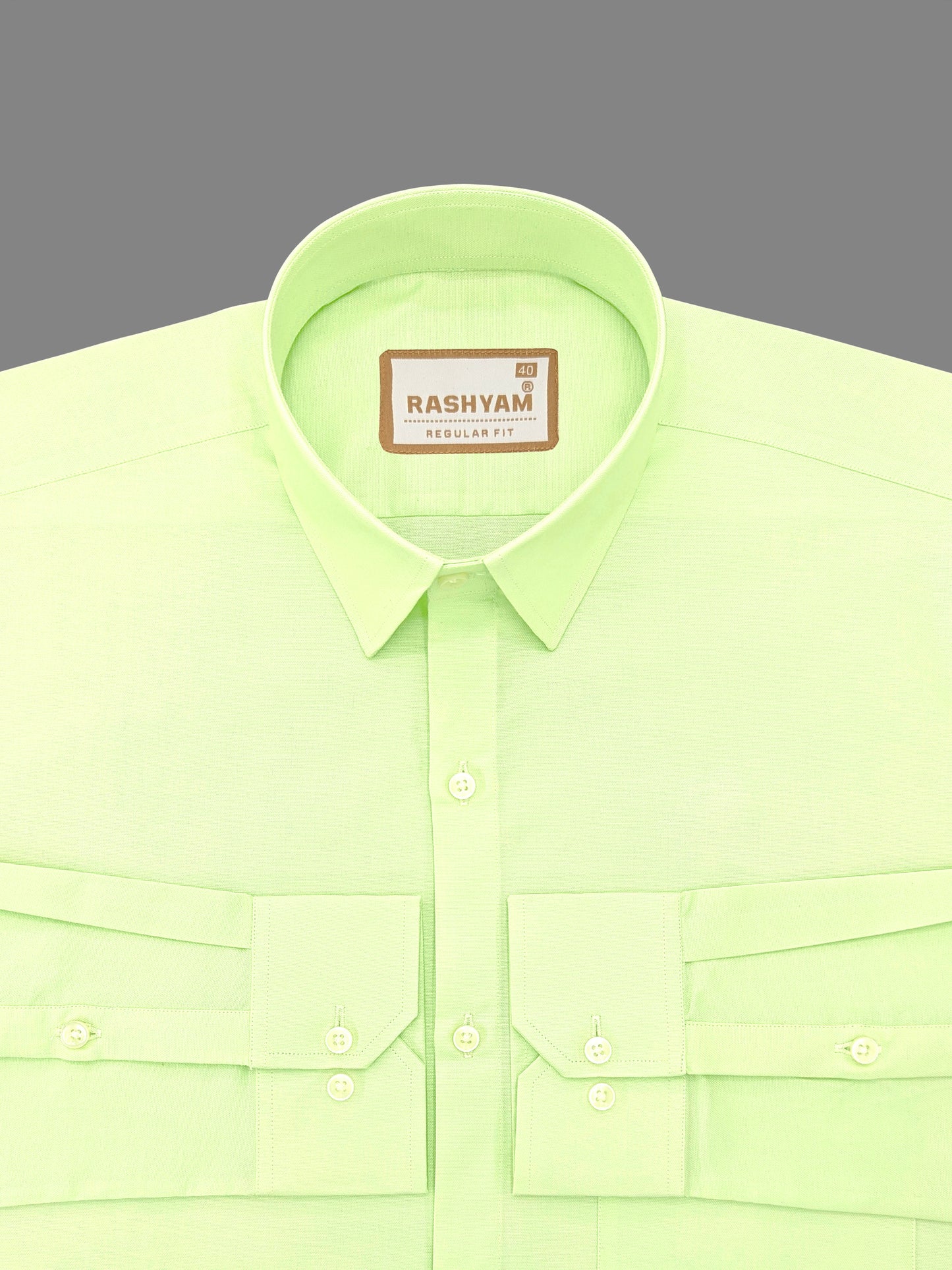 Rashyam Premium Cotton Beryl Green Plain Formal Shirt for Men