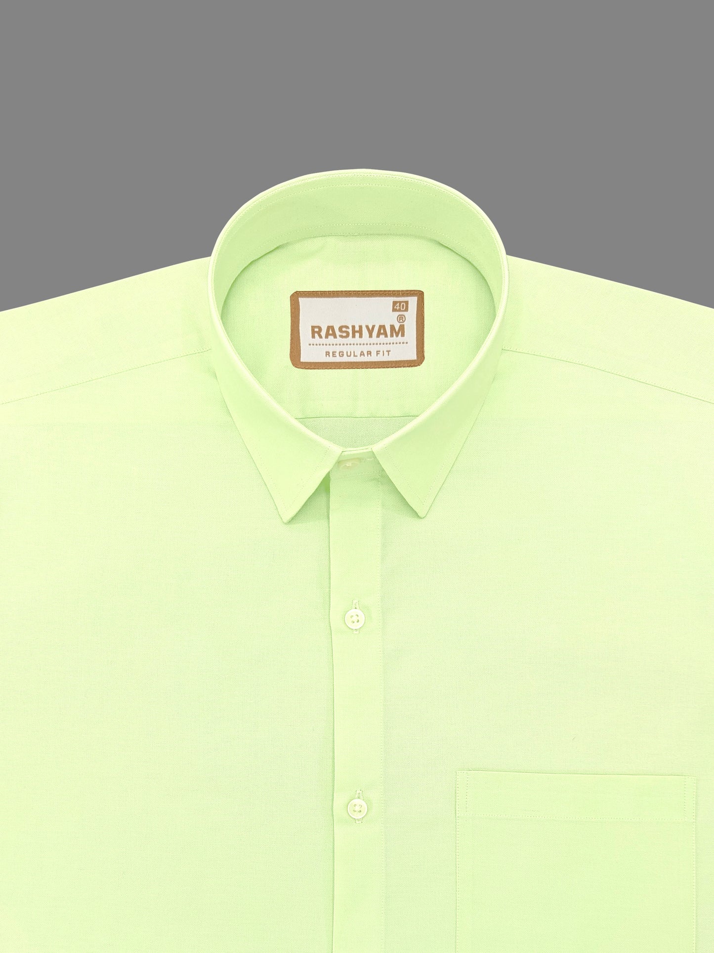 Rashyam Premium Cotton Beryl Green Plain Formal Shirt for Men