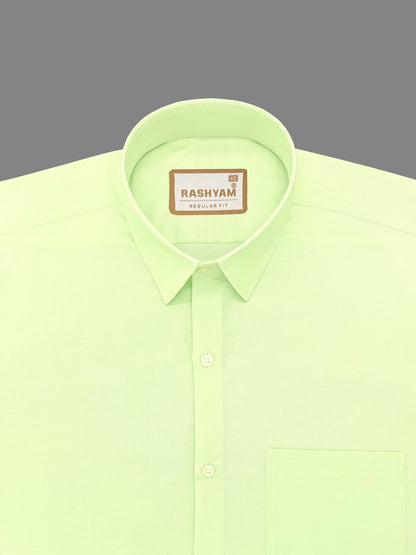 Rashyam Premium Cotton Beryl Green Plain Formal Shirt for Men