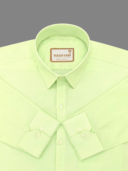 Rashyam Premium Cotton Beryl Green Plain Formal Shirt for Men