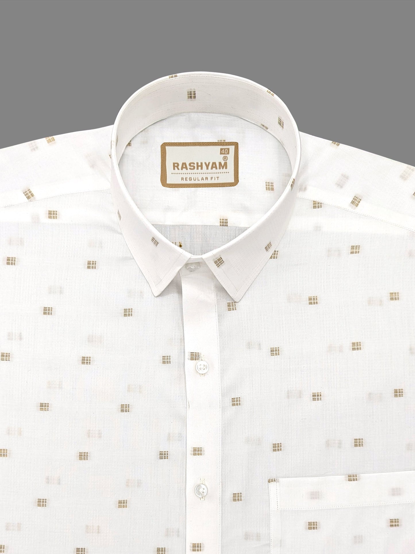 Luxurious Butta Design On White Giza Cotton Shirt For men