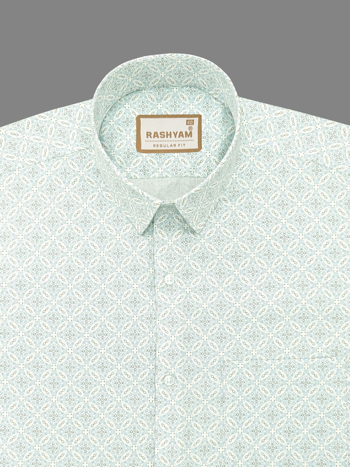 Pacentro Paisley Pastel Blue Print Giza Cotton Shirt For Men