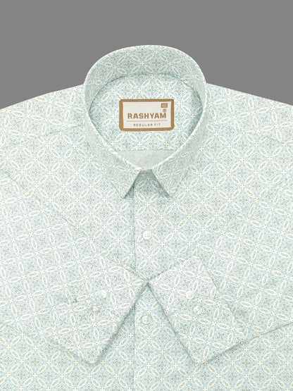 Pacentro Paisley Pastel Blue Print Giza Cotton Shirt For Men