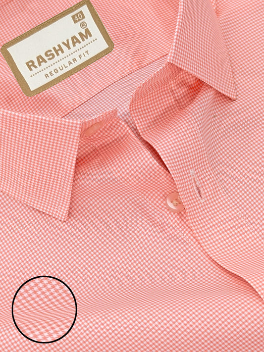 Premium Pink Houndstooth Check Formal Shirt