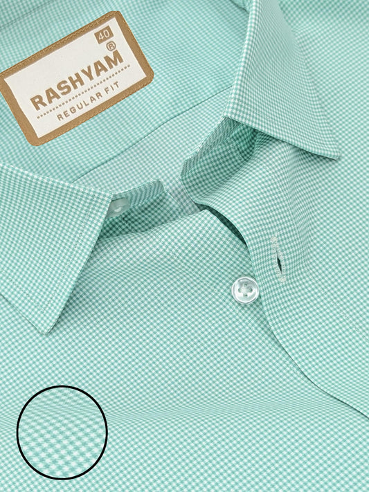 Premium Cyan Blue Houndstooth Check Formal Shirt